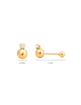 Broqueles circulares Mancini de oro 10 K con acabado diamantado zirconia
