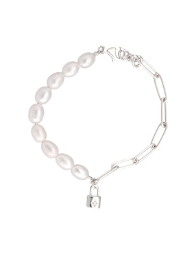 Pulsera E&N Cherny de plata con perla p 925 Fashion con acabado pulido
