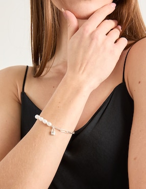Pulsera E&N Cherny de plata con perla p 925 Fashion con acabado pulido