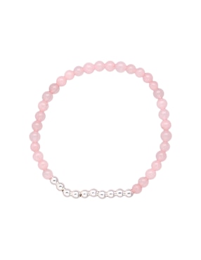 Pulsera E&N Cherny de plata con cuarzo rosa p 925 Fashion con acabado brillante