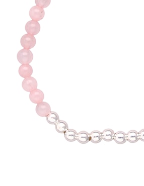 Pulsera E&N Cherny de plata con cuarzo rosa p 925 Fashion con acabado brillante