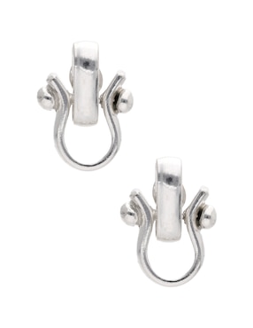 Aretes de herradura E&N Cherny de plata P 925 con acabado brillante