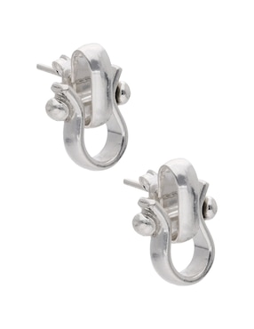 Aretes de herradura E&N Cherny de plata P 925 con acabado brillante