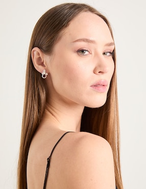 Aretes de herradura E&N Cherny de plata P 925 con acabado brillante