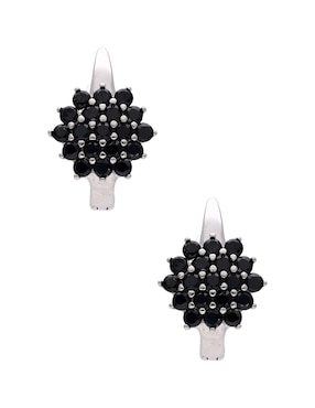 Aretes de flor E&N Cherny de plata P 925 con acabado brillante zirconia