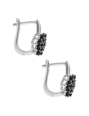 Aretes de flor E&N Cherny de plata P 925 con acabado brillante zirconia