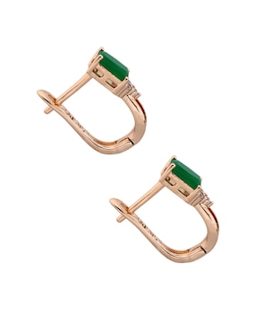 Aretes E&N Cherny de plata P 925 con acabado baño rodio zirconia