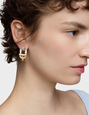 Aretes de aro Tous Manifesto de plata P 925 con acabado baño de oro