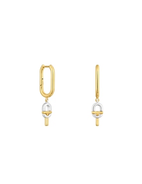 Aretes de aro Tous Manifesto de plata P 925 con acabado baño de oro