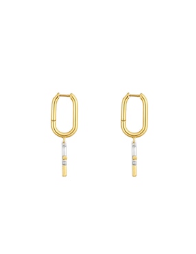 Aretes de aro Tous Manifesto de plata P 925 con acabado baño de oro