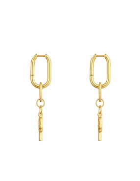 Aretes de aro Tous Manifesto de plata P 925 con acabado baño de oro