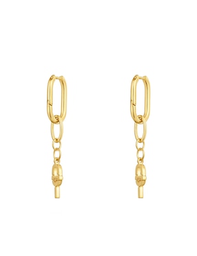Aretes de aro Tous Manifesto de plata P 925 con acabado baño de oro