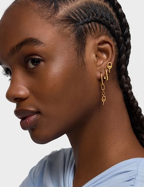Aretes de aro Tous Manifesto de plata P 925 con acabado baño de oro