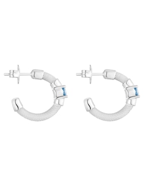 Aretes de aros Tous Mesh LGG de plata P 925 con acabado brillante espinela