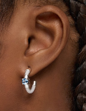 Aretes de aros Tous Mesh LGG de plata P 925 con acabado brillante espinela