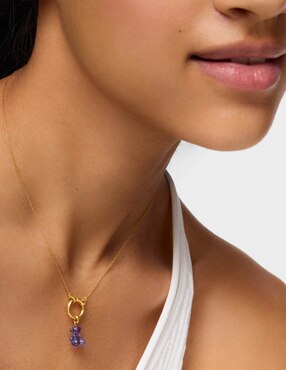 Dije de oso Tous bold bear de oro amarillo 14 K amatista