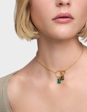 Dije de oso Tous bold bear de oro amarillo 14 K malaquita
