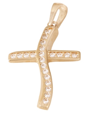 Dije de cruz Sini de oro 14 K zirconia