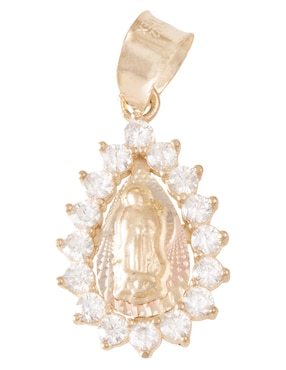Medalla de gota Sini de oro 14 K zirconia