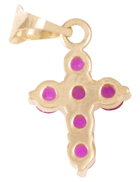 Dije de cruz Sini de oro 14 K zirconia