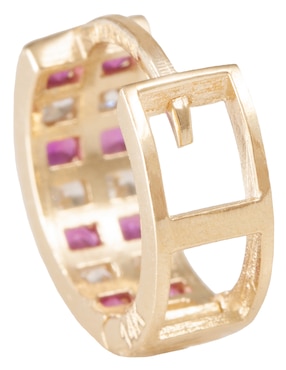 Huggies Sini de oro 14 k con acabado pulido zirconia