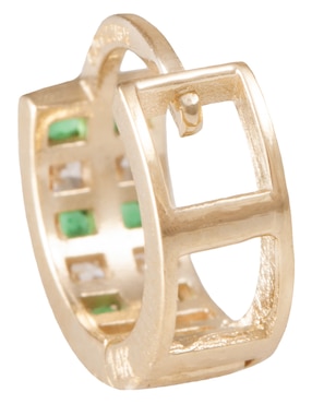 Huggies Sini de oro 14 k con acabado pulido zirconia