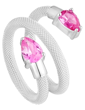 Anillo Tous Mesh LGG P 925 de plata rubí y zafiro brillante