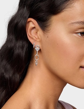Aretes largos Tous Manifesto de plata P 925 con acabado brillante