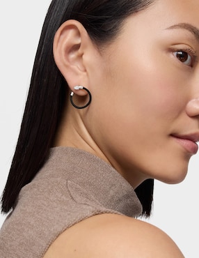 Aretes de aro Tous Mesh LGD con acabado texturizado diamante de laboratorio