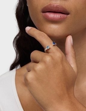 Anillo con gema circular Tous Mesh LGG P 925 de plata espinela brillante