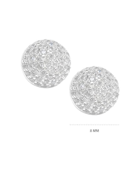Broqueles circulares Clepsidra de plata P 925 con acabado plateado zirconia