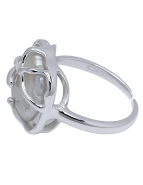 Anillo cuadrado Aretize P 925 de plata perla brillante