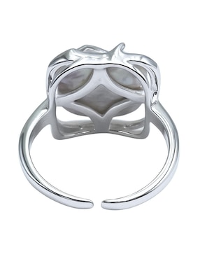 Anillo cuadrado Aretize P 925 de plata perla brillante