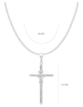 Collar de cruz Clepsidra de plata P 925