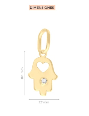 Dije de mano de fátima Fascinare de oro 14 K zafiro