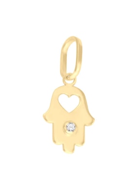 Dije de mano de fátima Fianelli de oro 14 K diamante