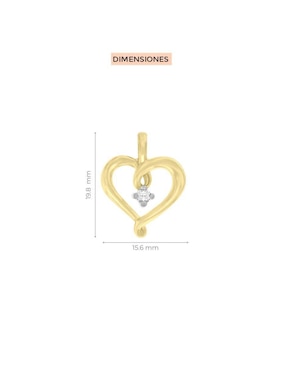 Dije de corazón Fianelli coracao de oro 14 K diamante