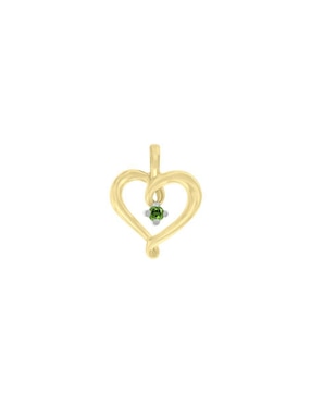 Dije de corazón Fianelli coracao de oro 14 K esmeralda