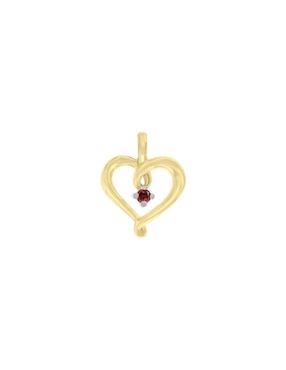 Dije de corazón Fascinare coracao de oro 14 K rubí