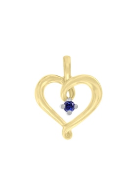 Dije de corazón Fascinare coracao de oro 14 K zafiro