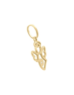 Dije de ángel Fianelli celestial de oro 14 K diamante