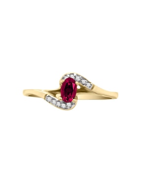 Anillo Fascinare Hailey 14 k de oro rubí y diamante brillante