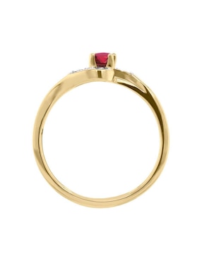 Anillo Fascinare Hailey 14 k de oro rubí y diamante brillante