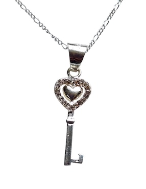 Collar y pulsera de llave Limerence by Claudia Herrera Corazon de plata P 925 zirconia