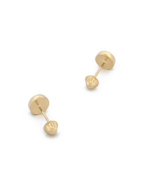 Broqueles circulares Casa del Anillo de oro 14 k con acabado liso