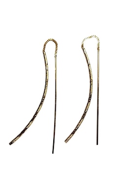 Aretes largos Limerence by Claudia Herrera 14 k con acabado chapa de oro