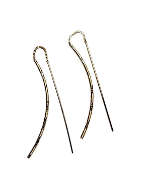 Aretes largos Limerence by Claudia Herrera 14 k con acabado chapa de oro