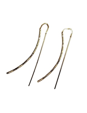 Aretes largos Limerence by Claudia Herrera 14 k con acabado chapa de oro