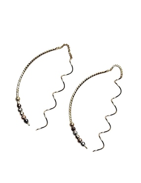 Aretes largos Limerence by Claudia Herrera 14 k con acabado chapa de oro