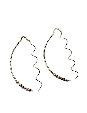 Aretes largos Limerence by Claudia Herrera 14 k con acabado chapa de oro
